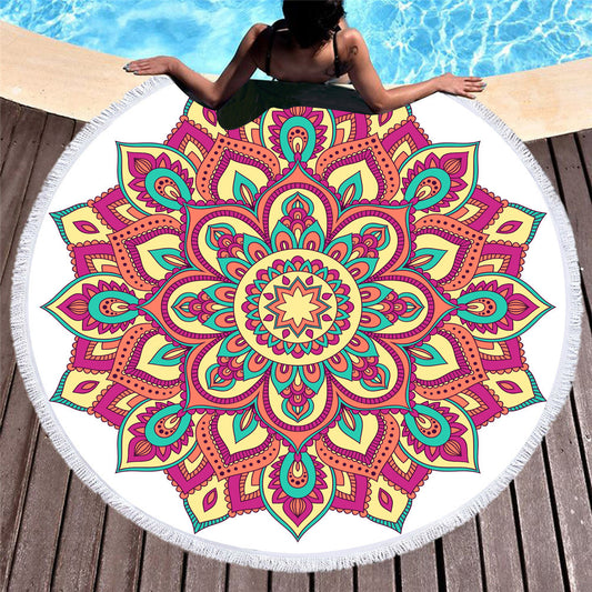 Microfiber round beach towel