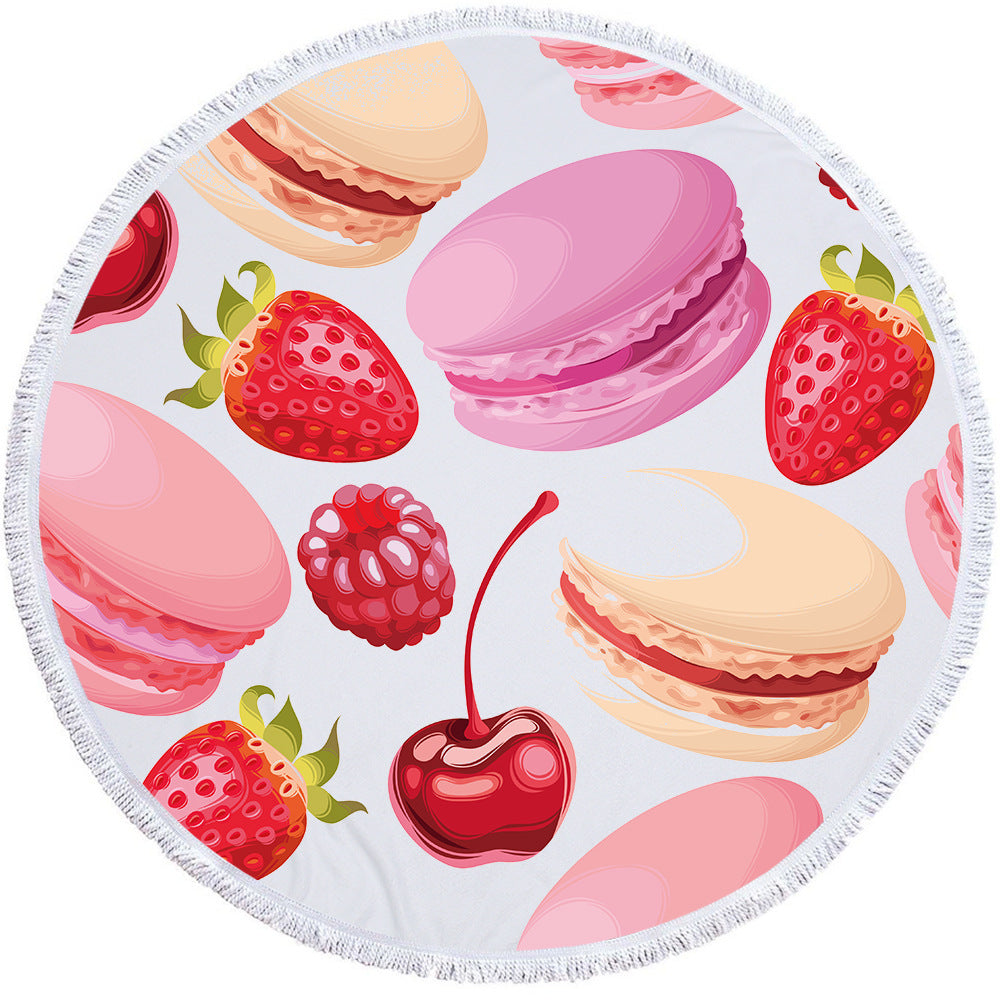 Round printed beach towel