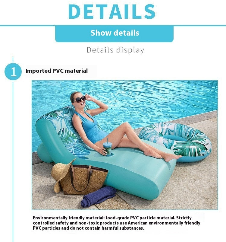 Inflatable Float Backrest Recliner Single Inflatable Water Bed