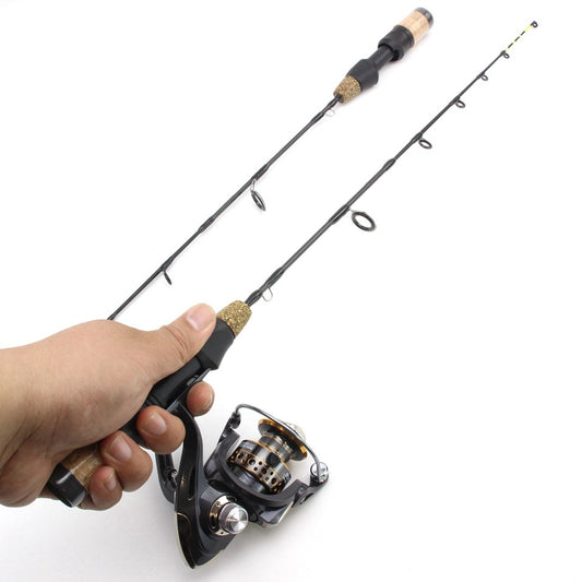 Double Tip Ice Fishing Winter Spinning Wheel Tackle Set Fishing Rod